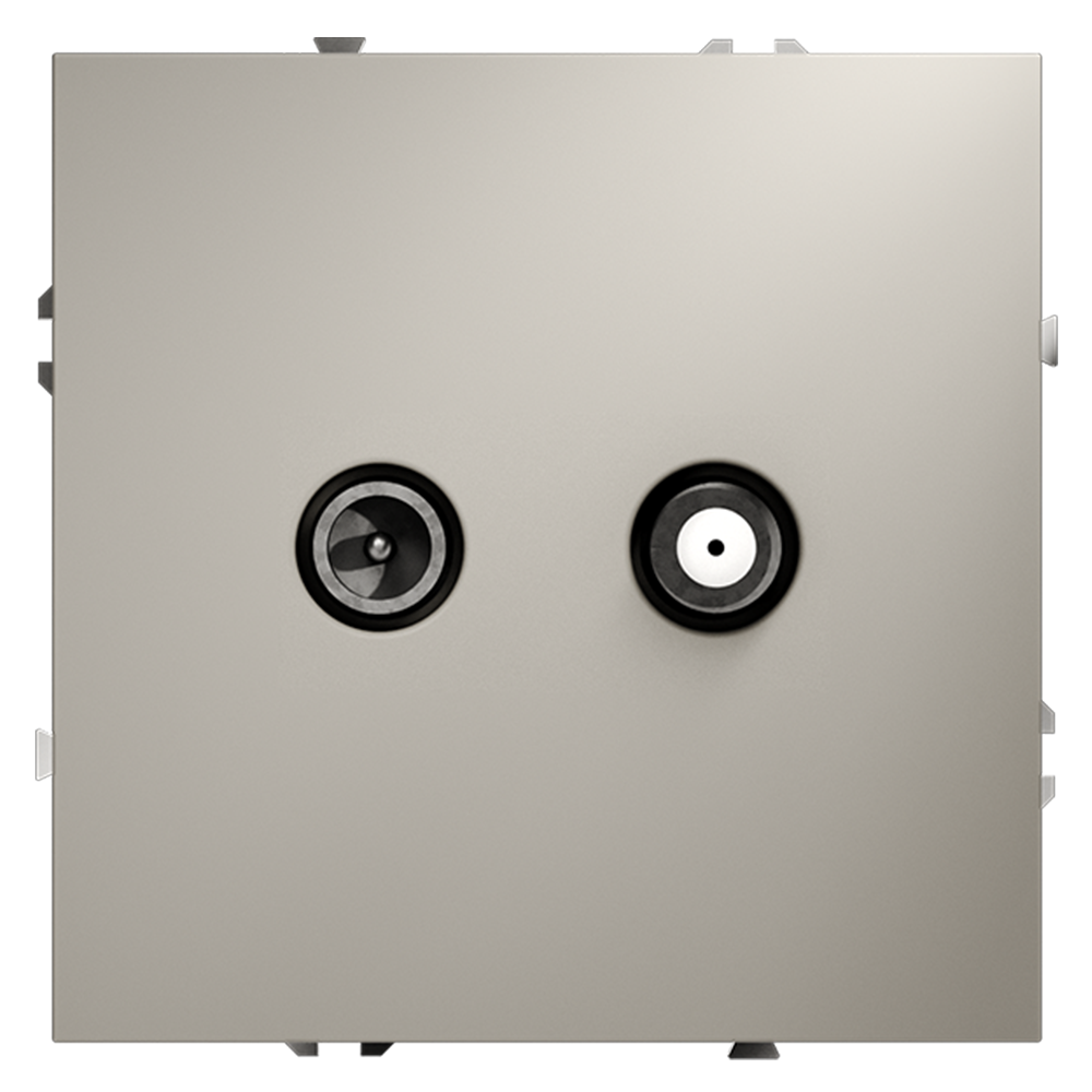 Розетка телевизионнная встраиваемая VOLTUM S70 оконечная TV+SAT, (кашемир) VLS060403