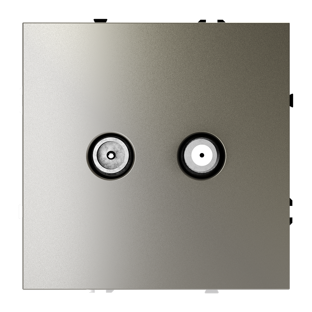 Розетка телевизионнная встраиваемая VOLTUM S70 оконечная TV+SAT, (шелк) VLS060404