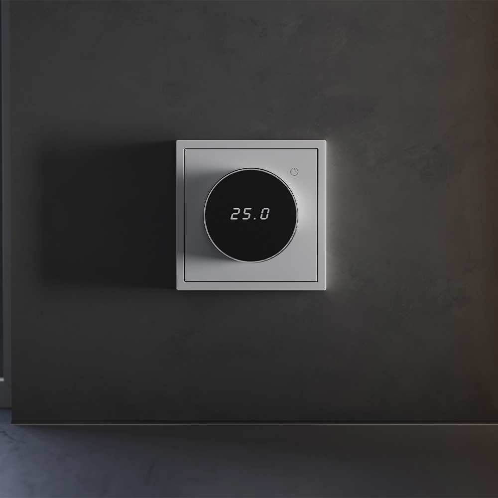 Терморегулятор электронный с индикацией и датчиком, для теплого пола Voltum S70 (серый) VLS070116