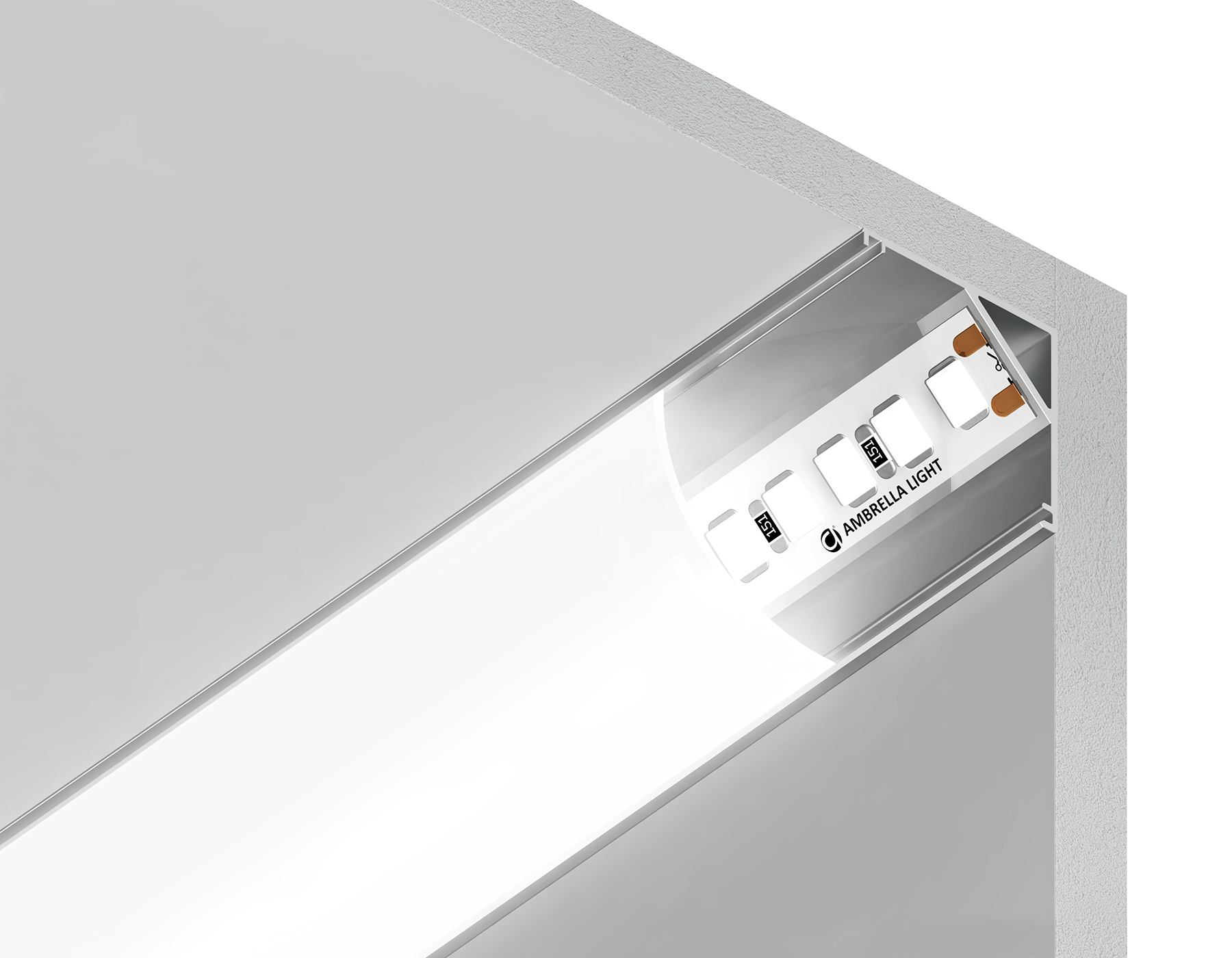 Профиль угловой круглый для ленты ILLUMINATION GP2100AL