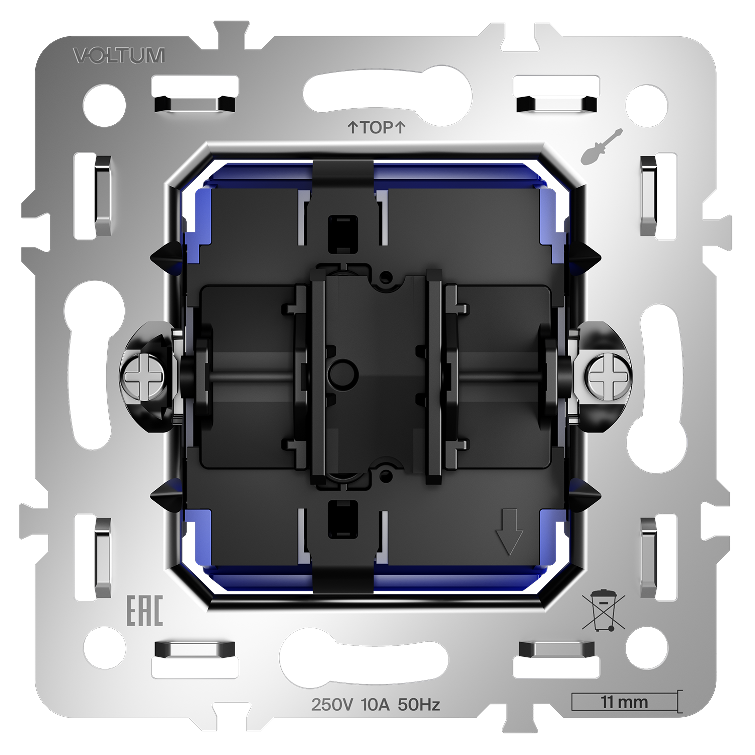 Механизм выключателя с самовозвратом одноклавишного 10А Voltum S70 VLS0106M