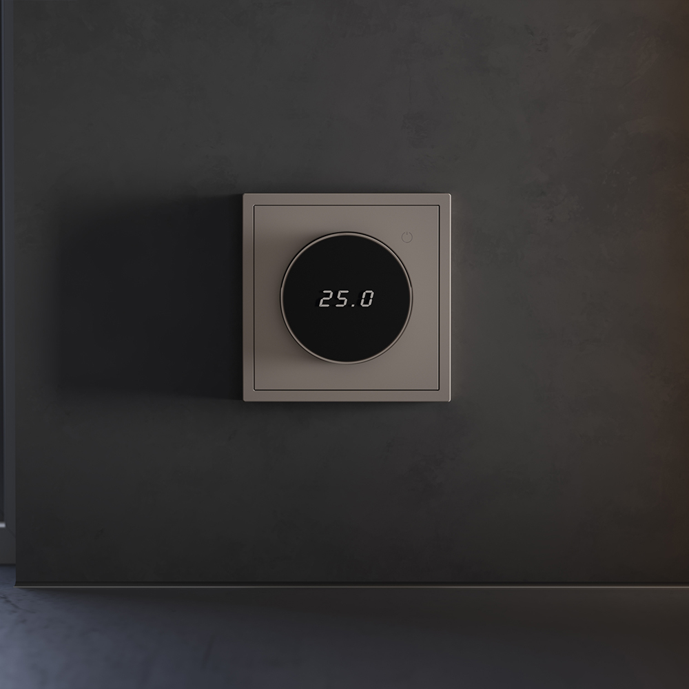 Терморегулятор электронный с индикацией и датчиком, для теплого пола Voltum S70 (капучино) VLS070114