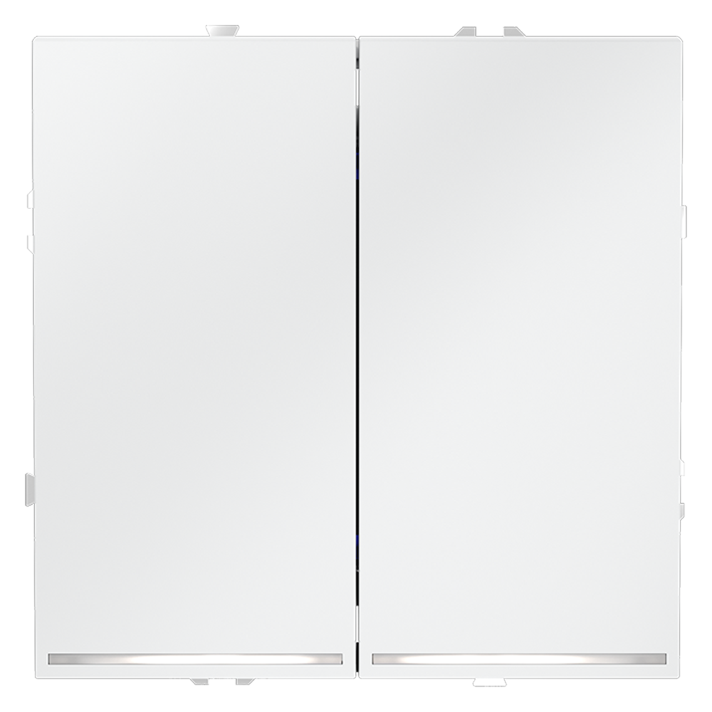 Выключатель встраиваемый VOLTUM S70 двухклавишный с подсветкой (белый матовый) VLS020202