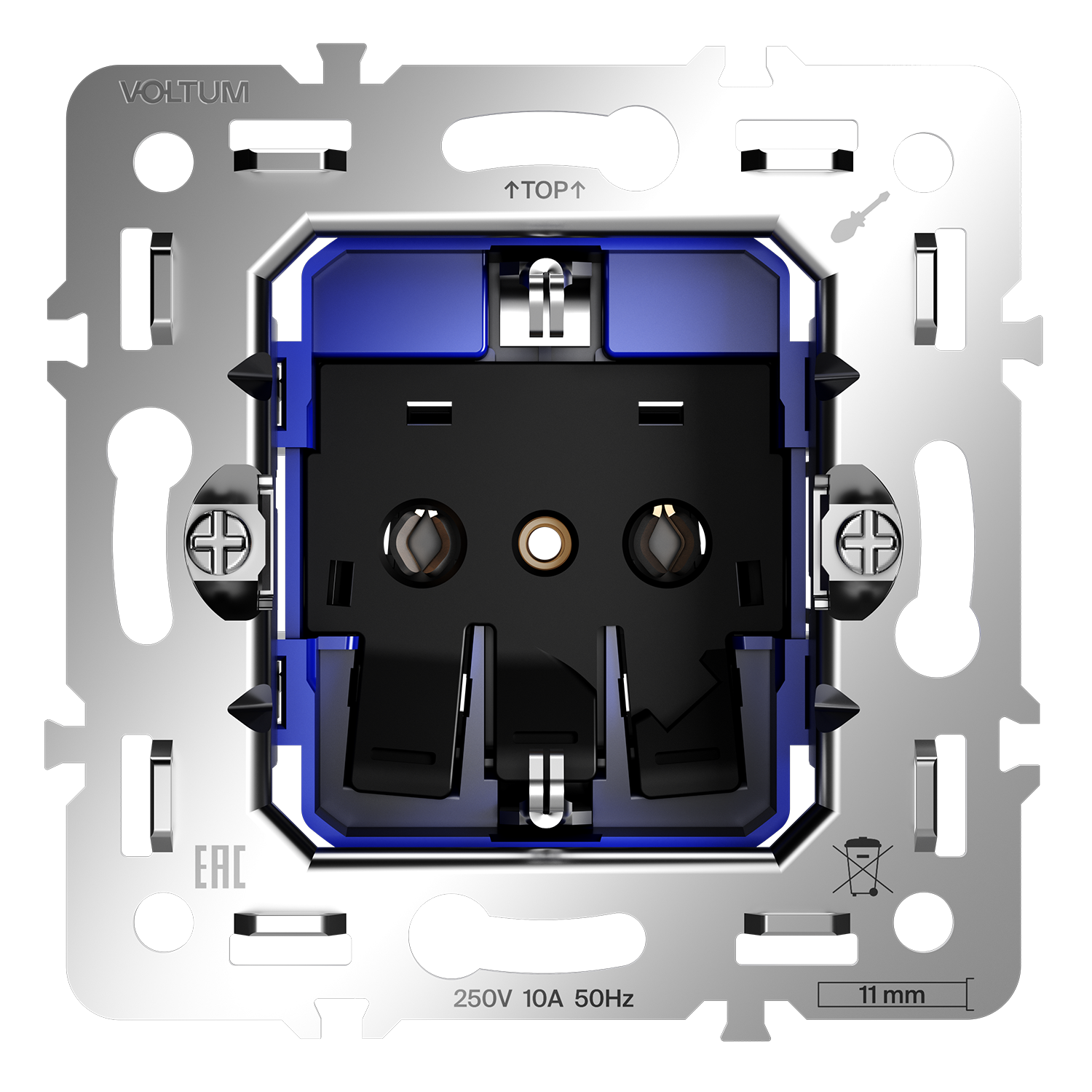 Механизм розетки с заземлением 16А Voltum S70 VLS0401M