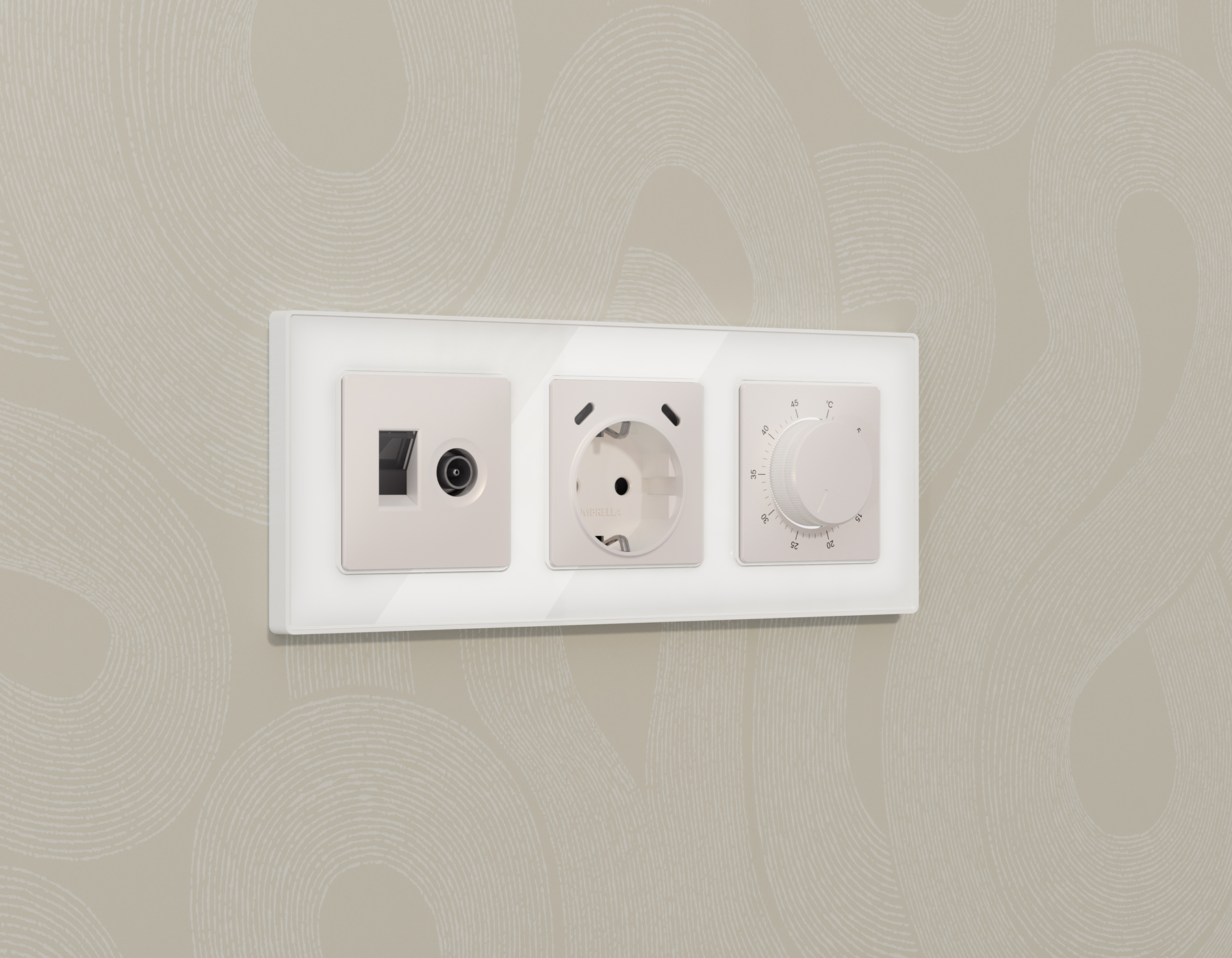 Лицевая панель ALFA для компьютерной/телефонной + TV розетки ALFA AP2125