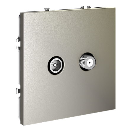 Розетка телевизионнная встраиваемая VOLTUM S70 оконечная TV+SAT, (шелк) VLS060404 Розетка телевизионнная встраиваемая VOLTUM S70 оконечная TV+SAT, (шелк) VLS060404