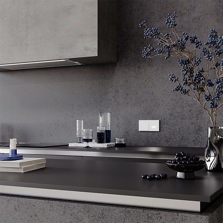 Выключатель встраиваемый VOLTUM S70 одноклавишный (белый матовый) VLS010102