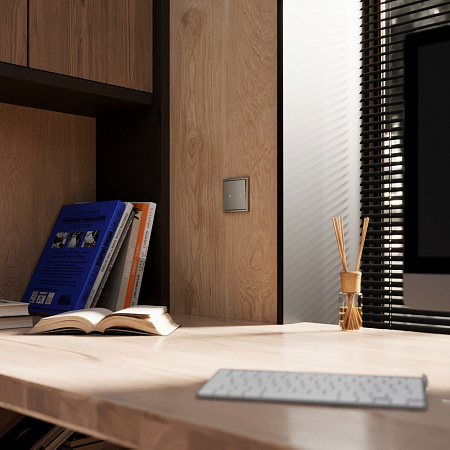 Выключатель двухклавишный встраиваемый для жалюзи 10А Voltum S70 (шелк) VLS020704