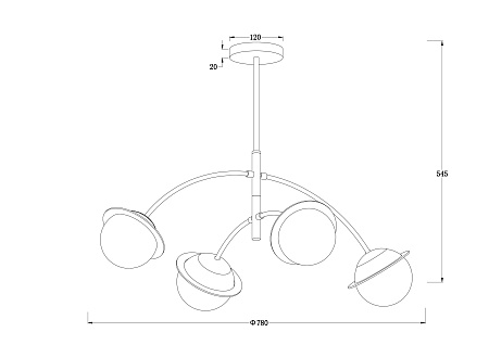 Люстра на штанге Freya Lumix FR5323CL-04CH Люстра на штанге Freya Lumix FR5323CL-04CH