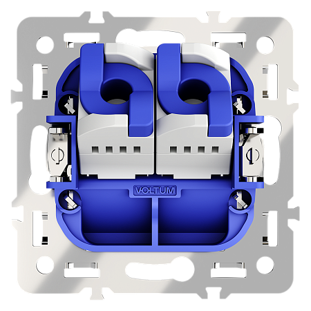 Механизм розетки компьютерной двойной RJ45+RJ45 кат.6 Voltum S70 VLS0602M Механизм розетки компьютерной двойной RJ45+RJ45 кат.6 Voltum S70 VLS0602M