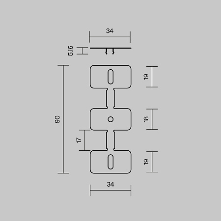Комплект креплений (для профиля 35×66) 4 шт., Maytoni ALM-3566-MT 642080 Комплект креплений (для профиля 35×66) 4 шт., Maytoni ALM-3566-MT 642080