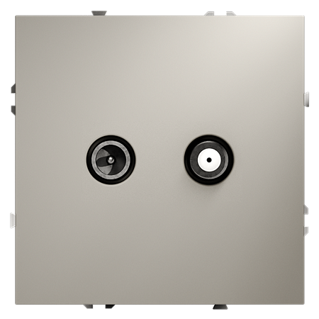 Розетка телевизионнная встраиваемая VOLTUM S70 оконечная TV+SAT, (кашемир) VLS060403