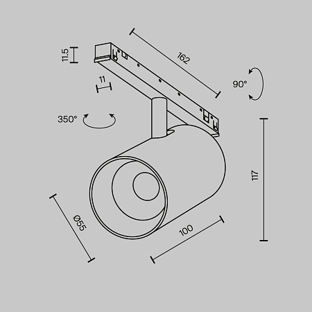 Трековый магнитный светодиодный светильник Maytoni Exility X Focus Led TR243-4-12WTW-DSZ-B