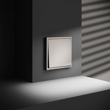 Проходной переключатель встраиваемый VOLTUM S70 одноклавишный (кашемир) VLS010303