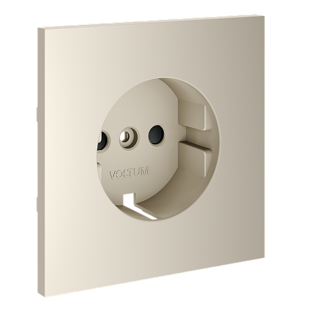 Накладка для розетки с заземлением и защитными шторками Voltum S70 (кашемир) VLS000703 Накладка для розетки с заземлением и защитными шторками Voltum S70 (кашемир) VLS000703