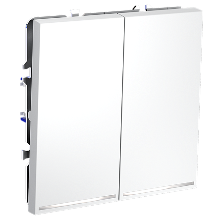 Выключатель встраиваемый VOLTUM S70 двухклавишный с подсветкой (белый матовый) VLS020202