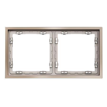 Рамка металлическая на 2 поста Voltum S70 METAL (платина) VLSM120210 Рамка металлическая на 2 поста Voltum S70 METAL (платина) VLSM120210