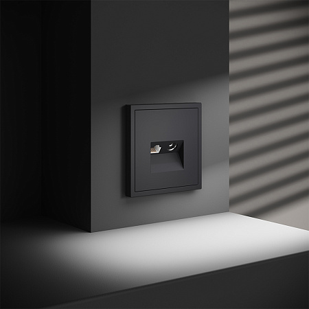 Розетка телевизионная встраиваемая TV+RJ45 кат. 6 Voltum S70 (графит) VLS060707