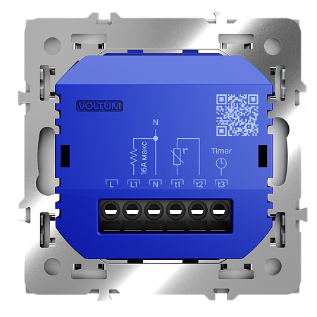 Терморегулятор электронный с индикацией и датчиком, для теплого пола Voltum S70 (серый) VLS070116