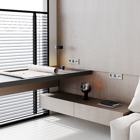 Розетка встраиваемая VOLTUM S70 с заземлением и защитными шторками, с USB, A+С, (сталь) VLS040505 Розетка встраиваемая VOLTUM S70 с заземлением и защитными шторками, с USB, A+С, (сталь) VLS040505