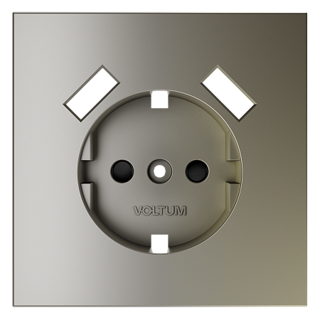 Накладка для розетки с заземлением и защитными шторками, с USB A+A Voltum S70 (шелк) VLS000904 Накладка для розетки с заземлением и защитными шторками, с USB A+A Voltum S70 (шелк) VLS000904
