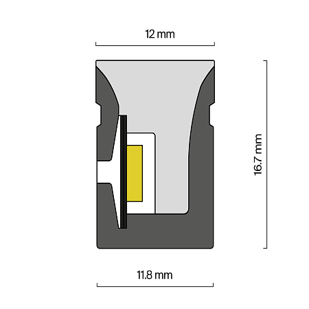 Гибкий неон 12Вт/м 3000К 24V IP67 Maytoni Изгиб поперек оптической оси 432003