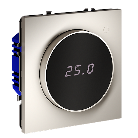 Терморегулятор электронный VOLTUM S70 с индикацией и датчиком, для теплого пола, (кашемир) VLS070103