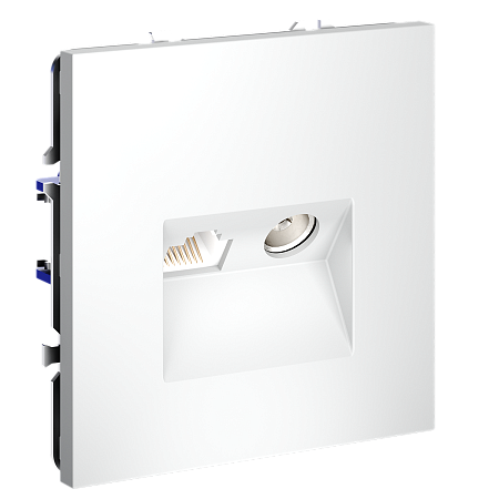 Розетка телевизионная встраиваемая TV+RJ45 кат. 6 Voltum S70 (белый матовый) VLS060702 Розетка телевизионная встраиваемая TV+RJ45 кат. 6 Voltum S70 (белый матовый) VLS060702