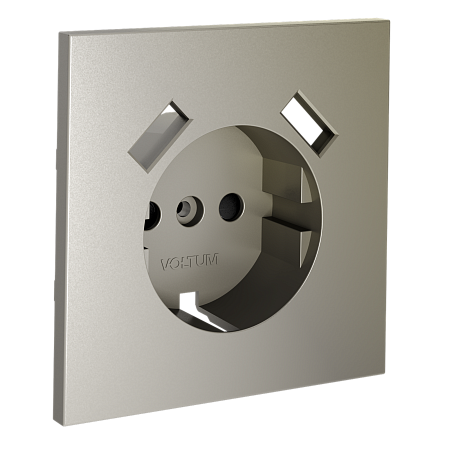 Накладка для розетки с заземлением и защитными шторками, с USB A+A Voltum S70 (шелк) VLS000904 Накладка для розетки с заземлением и защитными шторками, с USB A+A Voltum S70 (шелк) VLS000904