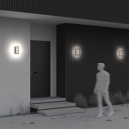 Уличный настенный светодиодный светильник Maytoni Frame O527WL-L12B3K