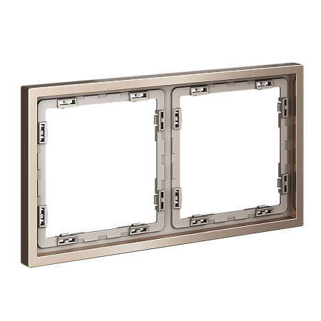 Рамка металлическая на 2 поста Voltum S70 METAL (платина) VLSM120210 Рамка металлическая на 2 поста Voltum S70 METAL (платина) VLSM120210
