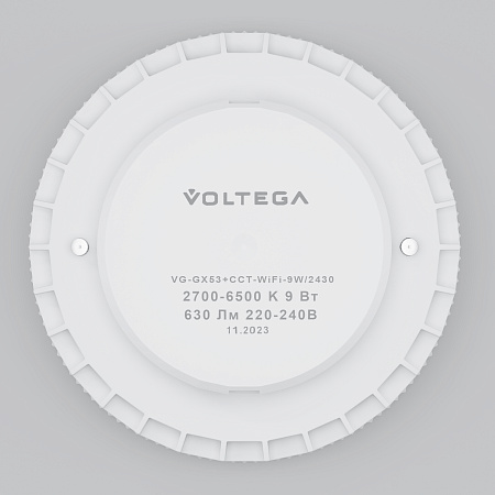 Лампа светодиодная GX53 9W 2700K 630Lm Voltega Wi-Fi bulbs 2430