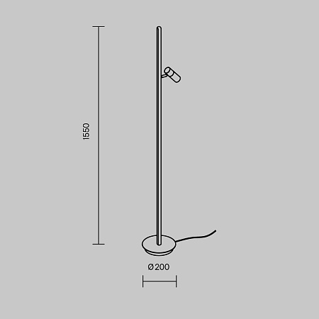 Торшер светодиодный Maytoni Thin MOD395FL-L28B3K