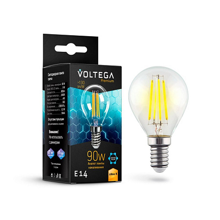 Филаментная лампа Voltega Globe E14 9W 2800K Graphene 7136
