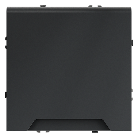 Розетка встраиваемая VOLTUM S70 с заземлением, защитными шторками и крышкой (графит) VLS040307