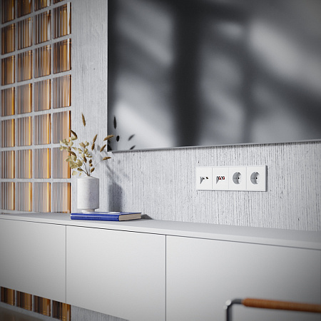 Розетка телевизионная встраиваемая TV+RJ45 кат. 6 Voltum S70 (белый матовый) VLS060702 Розетка телевизионная встраиваемая TV+RJ45 кат. 6 Voltum S70 (белый матовый) VLS060702