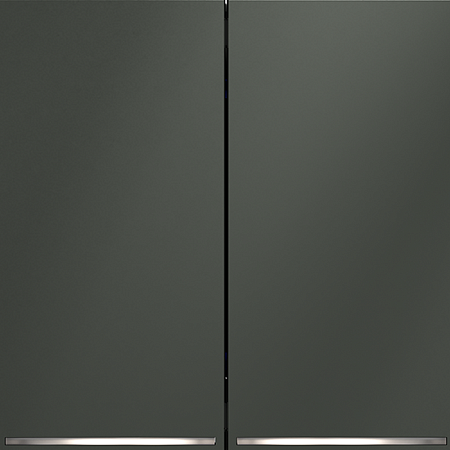 Выключатель встраиваемый VOLTUM S70 двухклавишный с подсветкой (титан) VLS020206