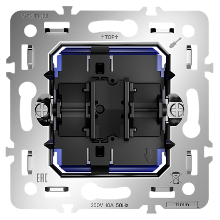 Механизм выключателя с самовозвратом одноклавишного 10А Voltum S70 VLS0106M Механизм выключателя с самовозвратом одноклавишного 10А Voltum S70 VLS0106M