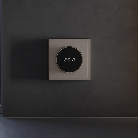 Терморегулятор электронный с индикацией и датчиком, для теплого пола Voltum S70 (капучино) VLS070114