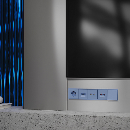 Накладка для розетки акустической 4-местной Voltum S70 (деним) VLS001515 Накладка для розетки акустической 4-местной Voltum S70 (деним) VLS001515