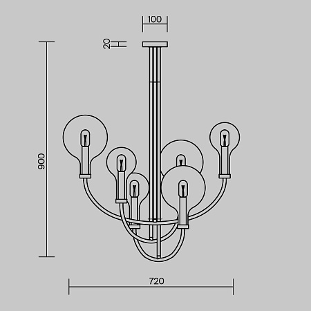 Люстра на штанге Maytoni Status MOD333PL-06BS Люстра на штанге Maytoni Status MOD333PL-06BS