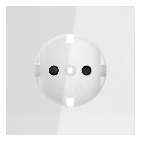 Накладка для розетки с заземлением и защитными шторками Voltum S70 (белый глянцевый) VLS000701 Накладка для розетки с заземлением и защитными шторками Voltum S70 (белый глянцевый) VLS000701