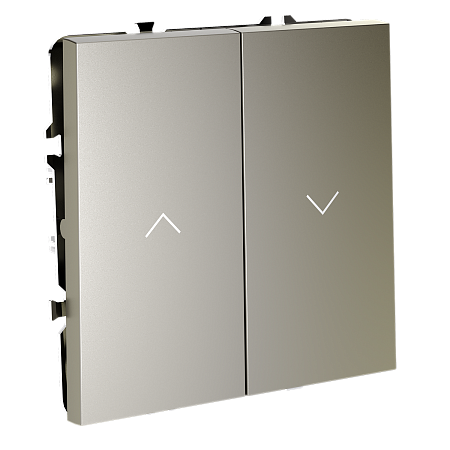 Выключатель двухклавишный встраиваемый для жалюзи 10А Voltum S70 (шелк) VLS020704