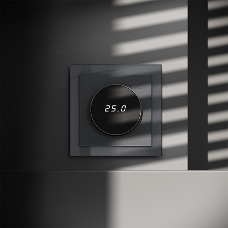 Терморегулятор электронный VOLTUM S70 с индикацией и датчиком, для теплого пола, (графит) VLS070107