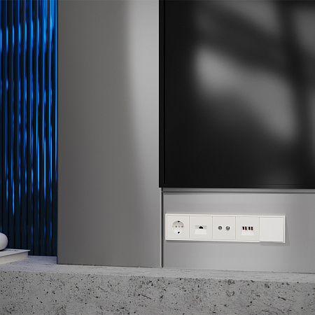 Накладка для розетки акустической 4-местной Voltum S70 (хлопок) VLS001513 Накладка для розетки акустической 4-местной Voltum S70 (хлопок) VLS001513