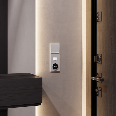 Клавиши для выключателя/переключателя двухклавишного с подсветкой Voltum S70 (серый) VLS000416