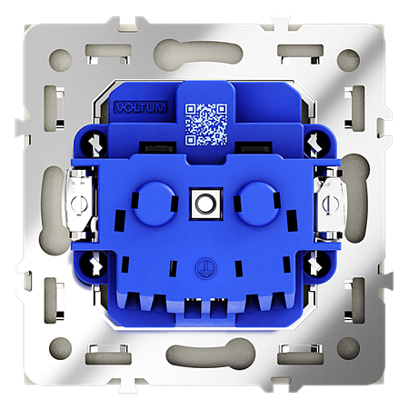 Розетка встраиваемая VOLTUM S70 с заземлением и защитными шторками, (сталь) VLS040205 Розетка встраиваемая VOLTUM S70 с заземлением и защитными шторками, (сталь) VLS040205