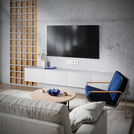 Розетка телевизионная встраиваемая TV+RJ45 кат. 6 Voltum S70 (белый матовый) VLS060702 Розетка телевизионная встраиваемая TV+RJ45 кат. 6 Voltum S70 (белый матовый) VLS060702