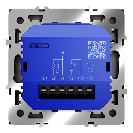 Терморегулятор электронный с индикацией и датчиком, для теплого пола Voltum S70 (капучино) VLS070114