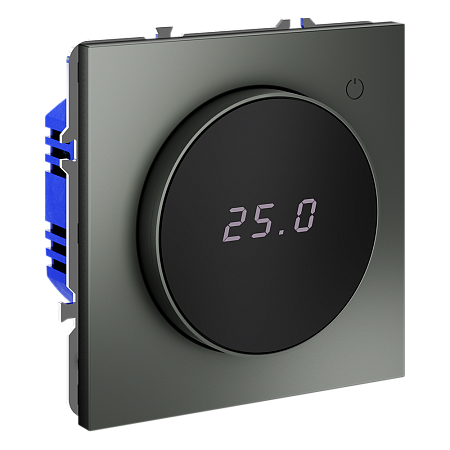 Терморегулятор электронный VOLTUM S70 с индикацией и датчиком, для теплого пола, (титан) VLS070106